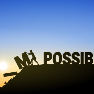 Silhouette,Young,Man,Change,Impossible,To,Possible,Text,On,Top